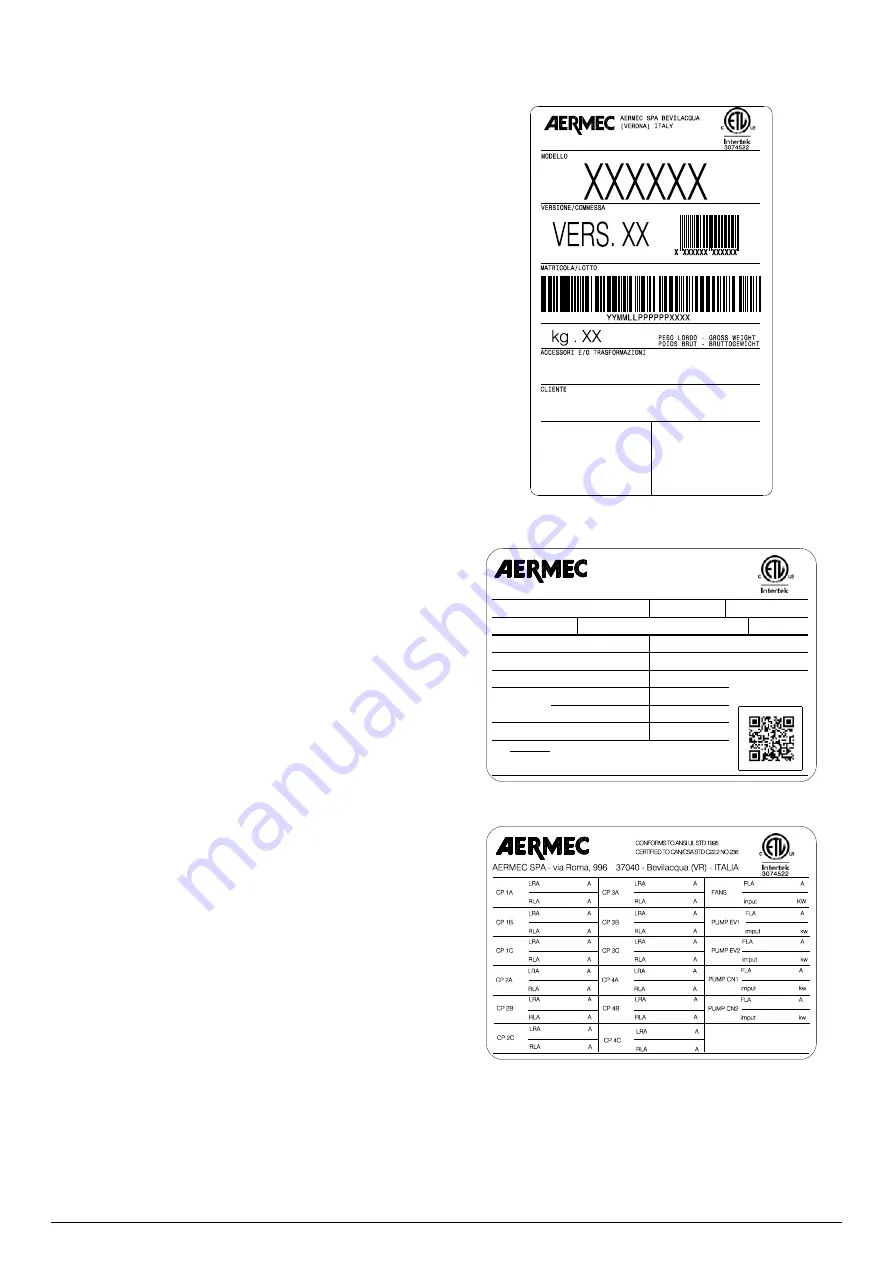 AERMEC NXW 0500-1650 Installation Manual Download Page 8