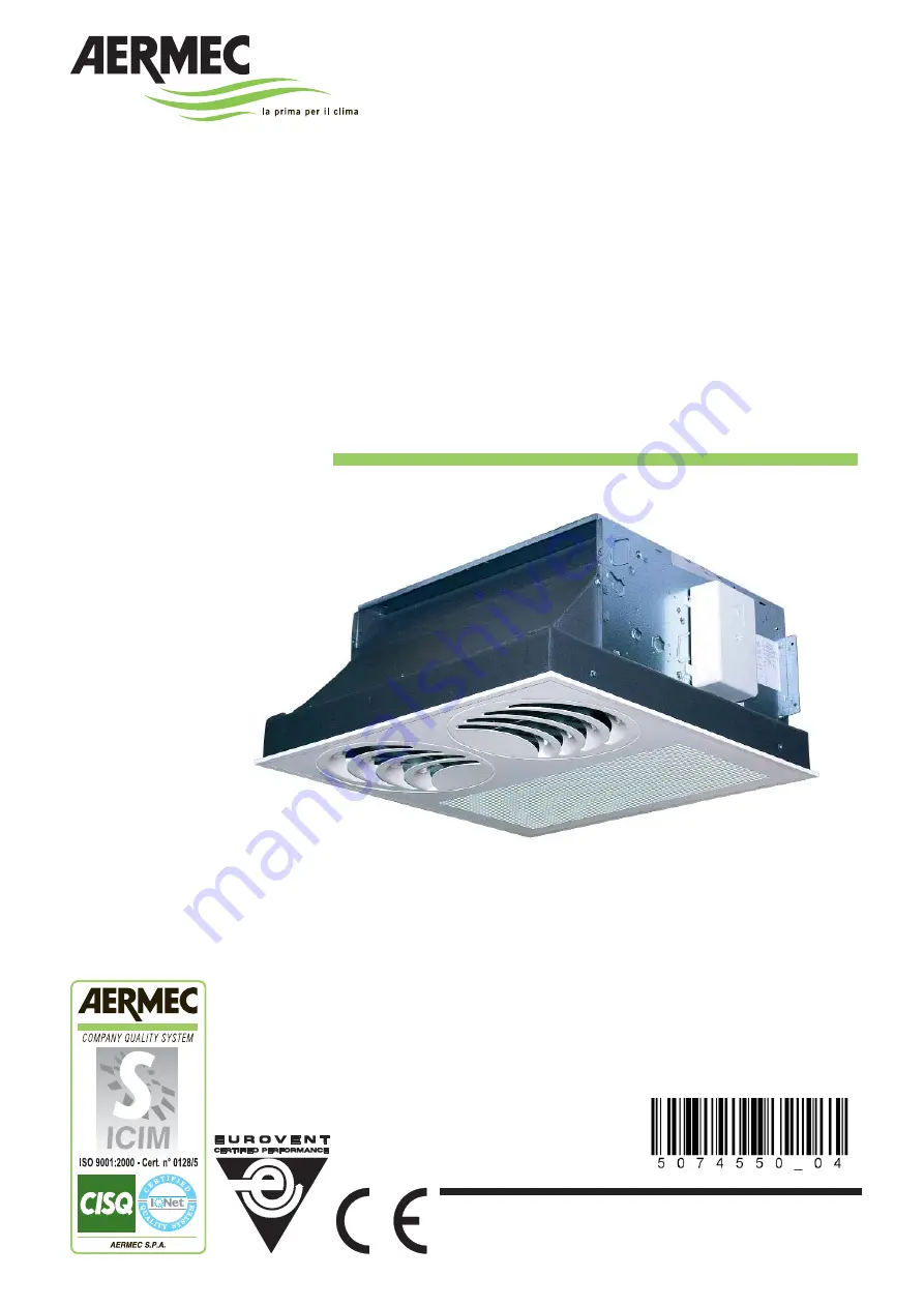 AERMEC VEC 20 Use And Installation  Manual Download Page 1