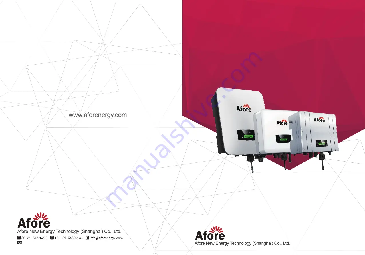 Afore On-Grid Installation And Operation Manual Download Page 1