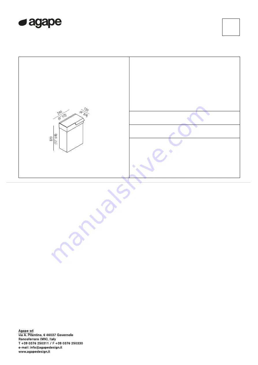 agape 369 A369217 Скачать руководство пользователя страница 1