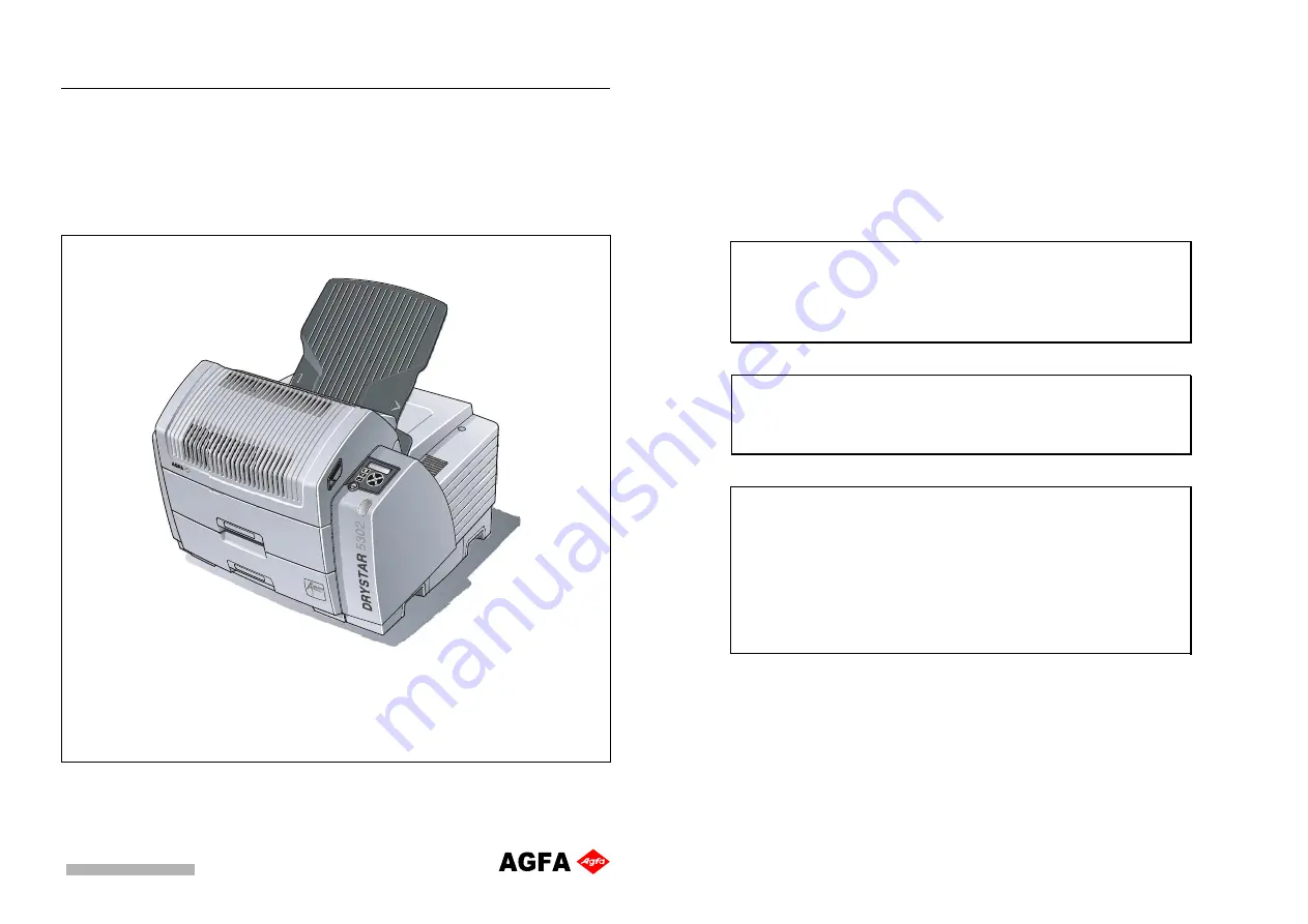 AGFA Drystar 5302 Technical Documentation Manual Download Page 3