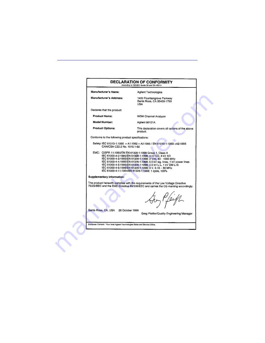 Agilent Technologies 86121A User Manual Download Page 205