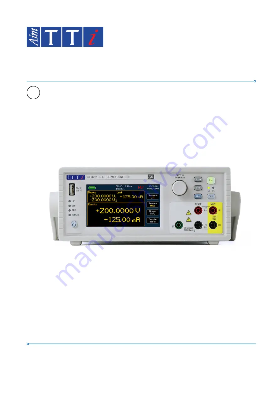 Aim-TTI SMU4000 Series Instruction Manual Download Page 1