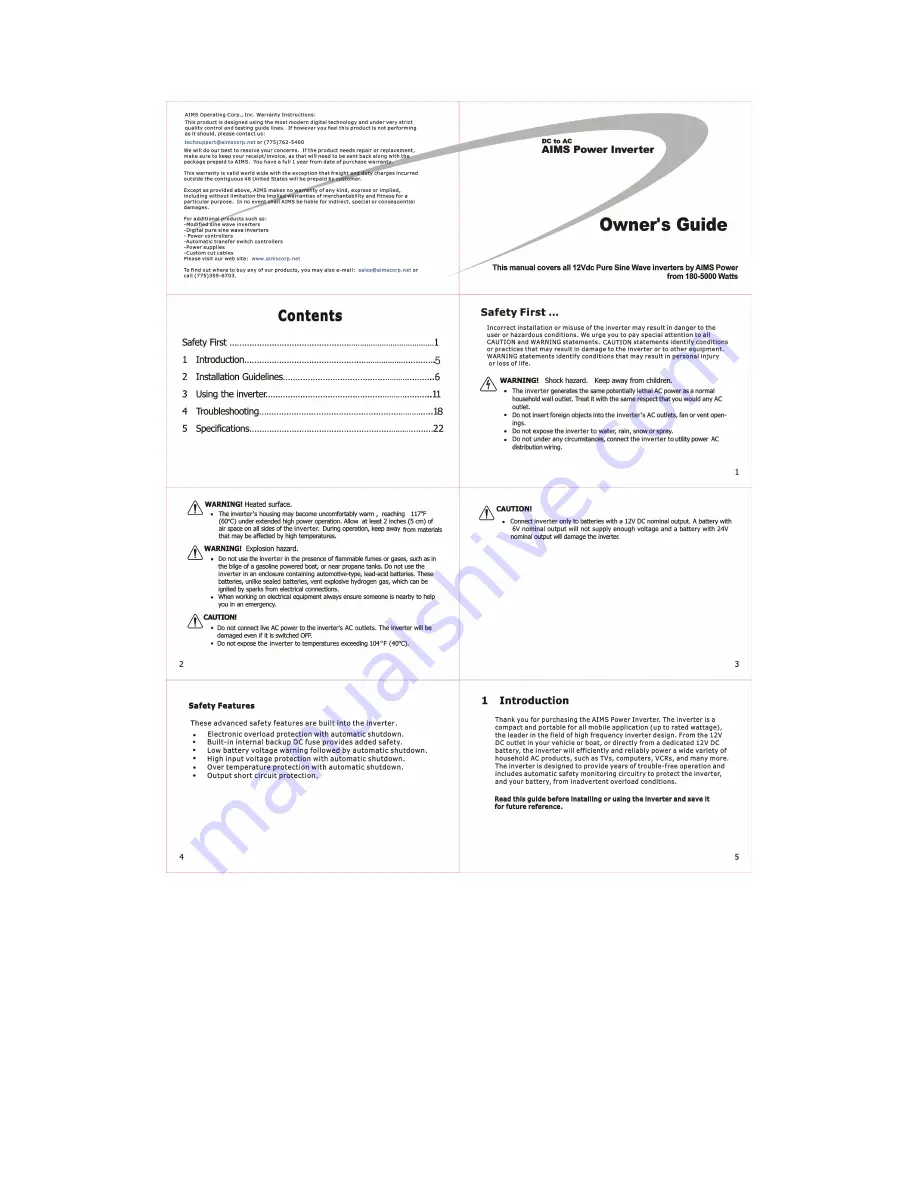 AIMS PWRI18012S Скачать руководство пользователя страница 1