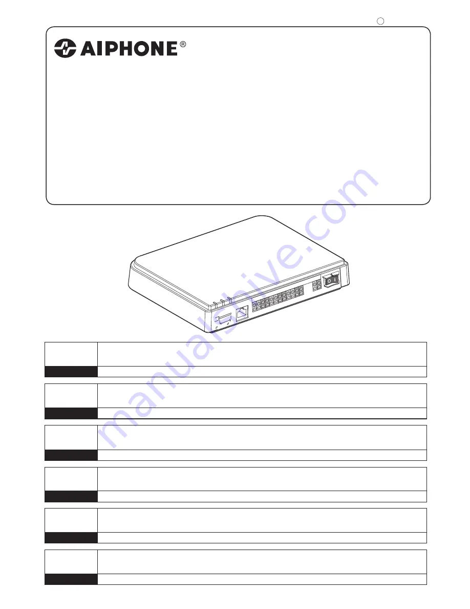 Aiphone JKW-IP Скачать руководство пользователя страница 1