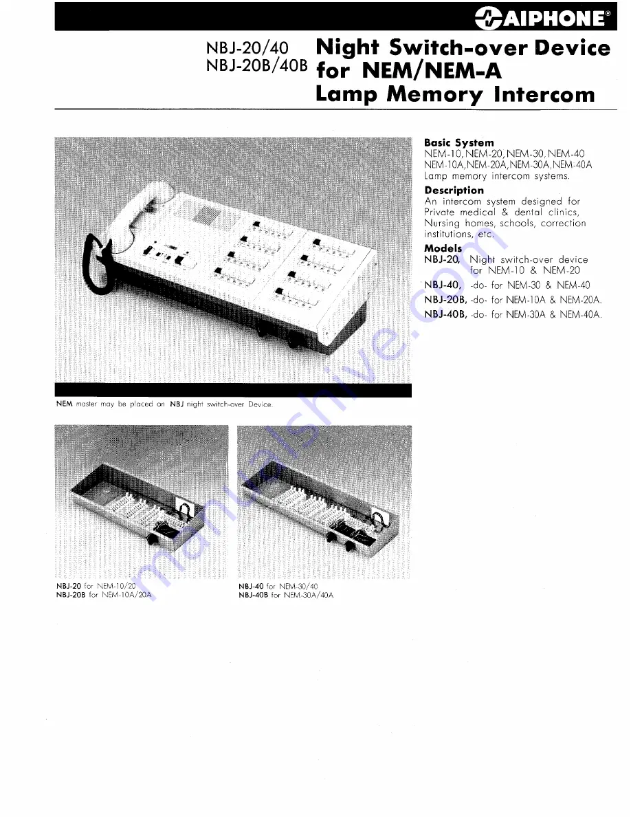 Aiphone NBJ-20 Specifications Download Page 1