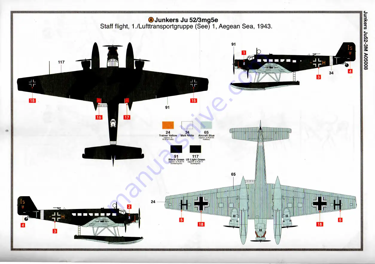 AIRFIX Junkers Ju52-3M Скачать руководство пользователя страница 6