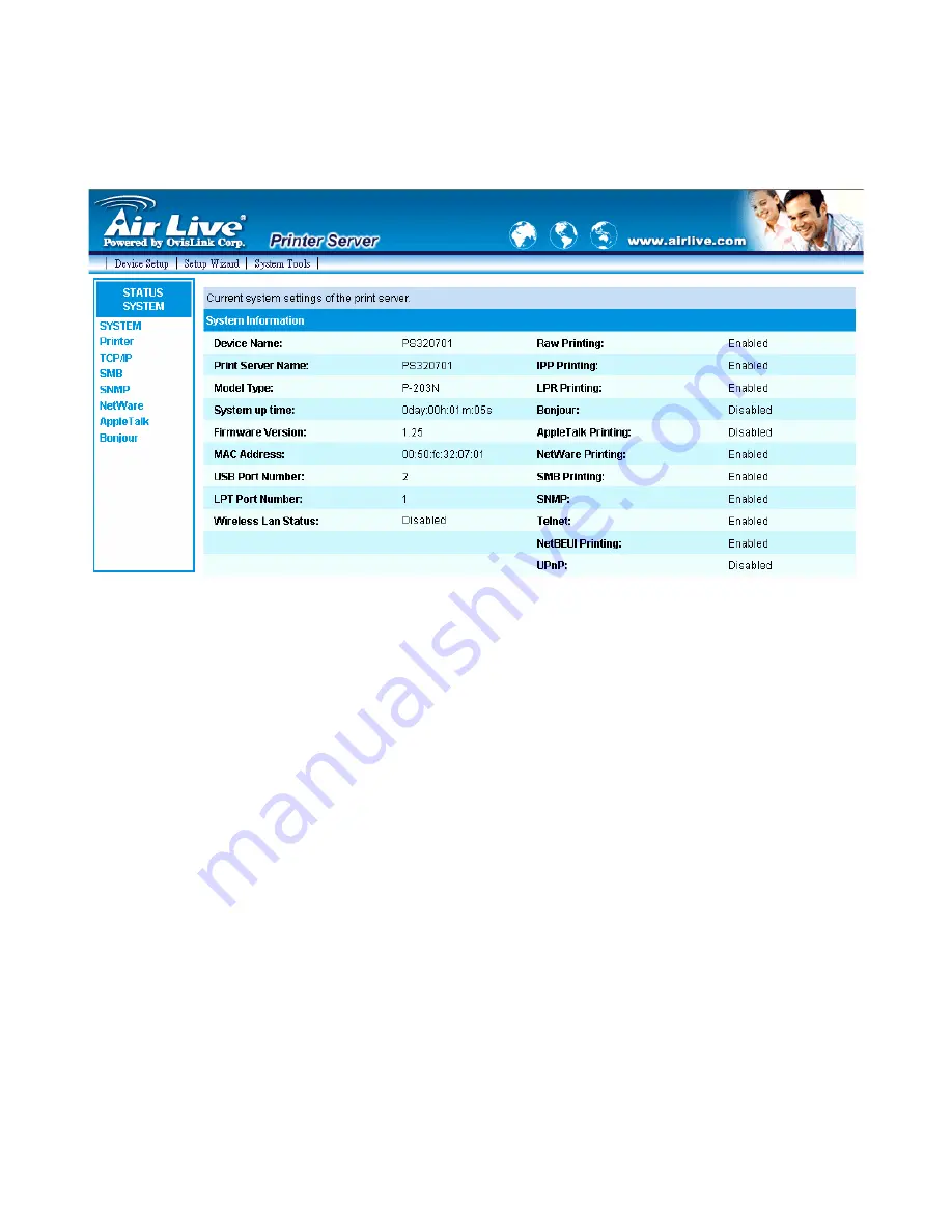 AirLive P-203N User Manual Download Page 72