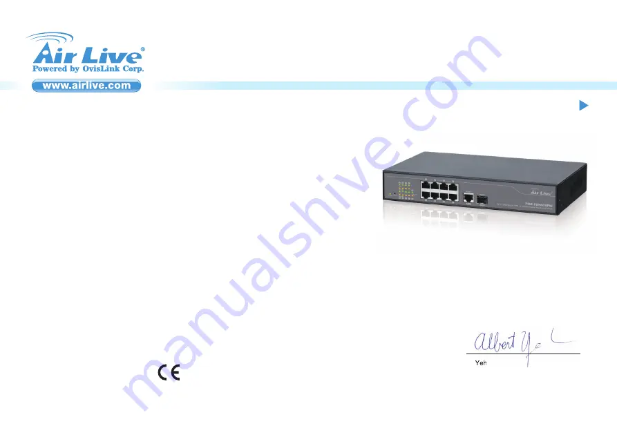 AirLive POE-FSH808PW Скачать руководство пользователя страница 1