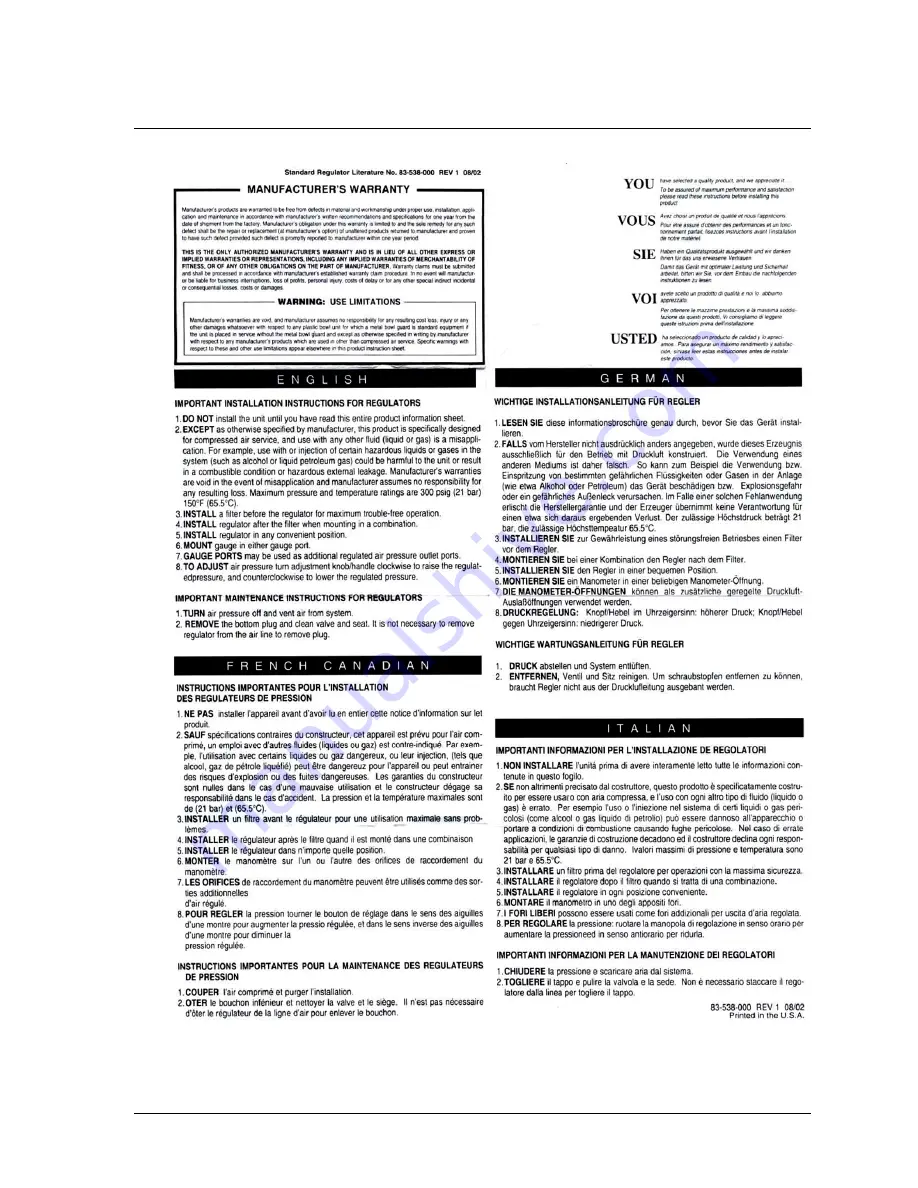 AirSep AS-A Instruction Manual Download Page 139