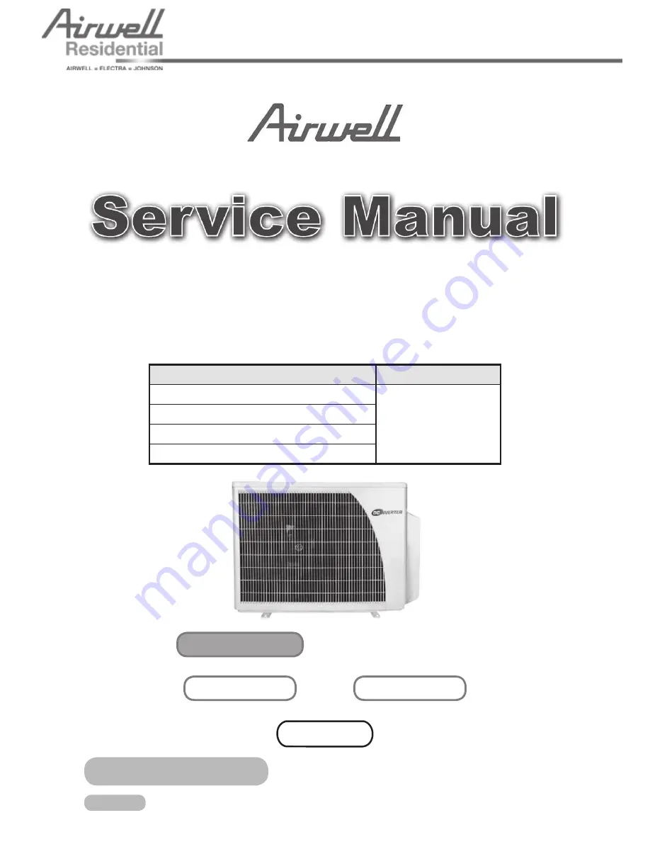 Airwell YAZE218 Скачать руководство пользователя страница 1