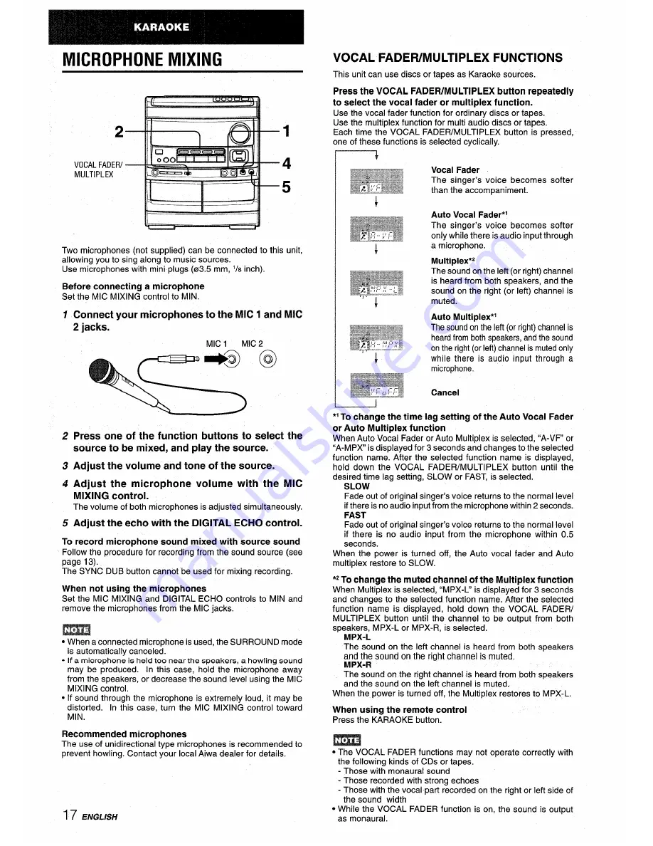 Aiwa NSX-V9000 Operating Instructions Manual Download Page 18