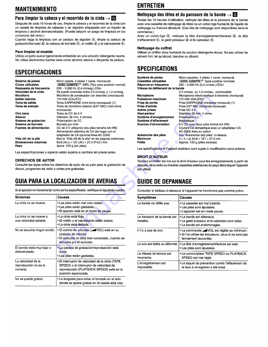 Aiwa TP-M330 Operating Instructions Manual Download Page 6