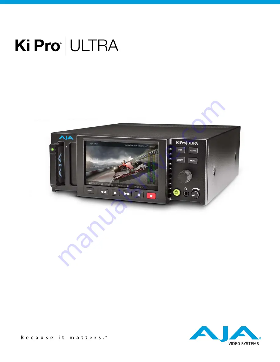 AJA Ki PRO ULTRA Installation & Operation Manual Download Page 1