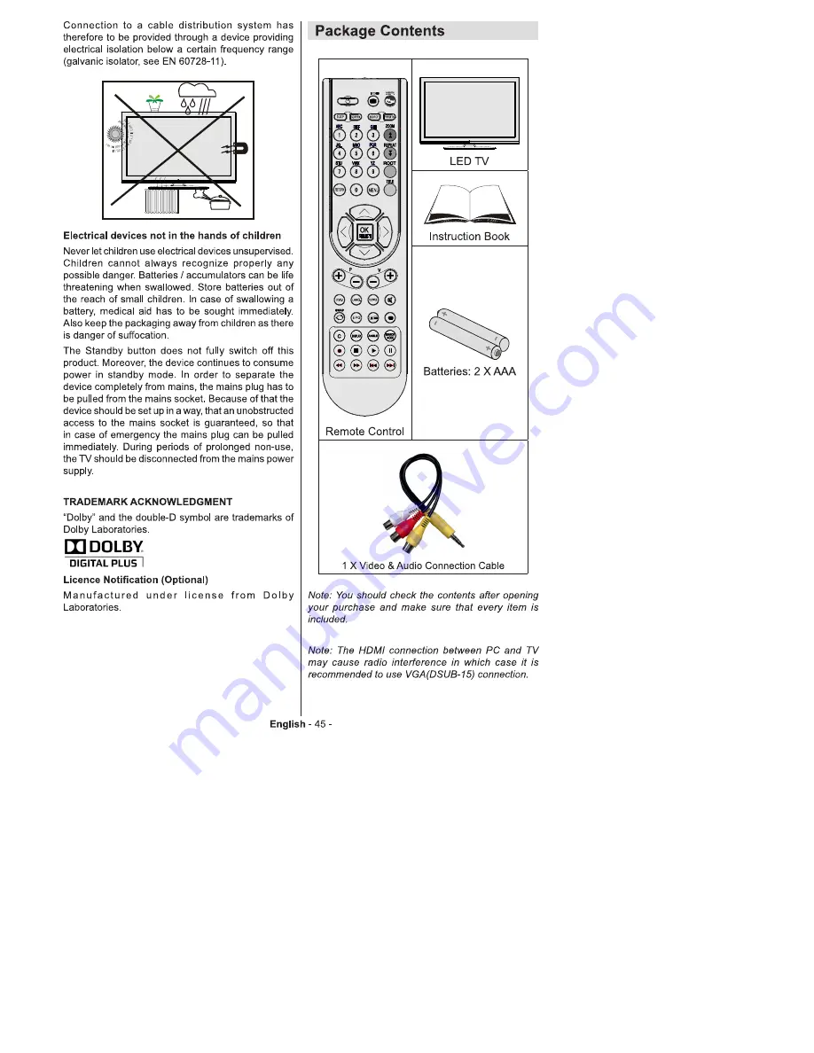 Akai ALED3205TBK Скачать руководство пользователя страница 5