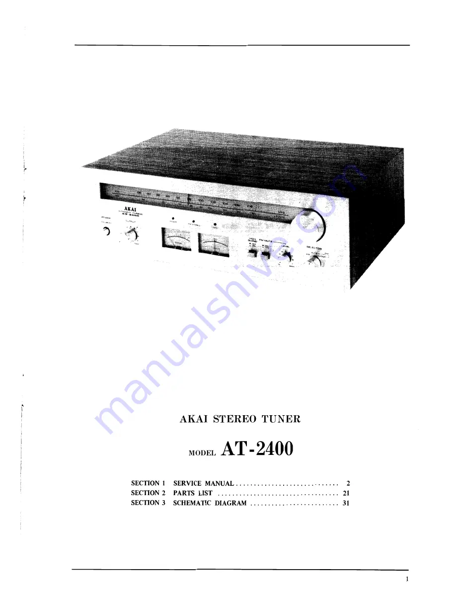 Akai AT-2400 Service Manual Download Page 1