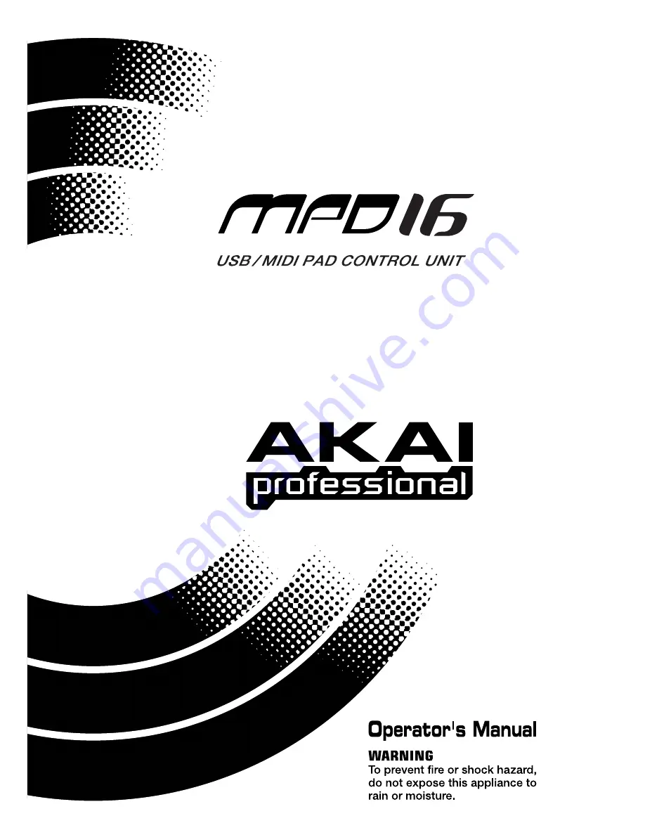 Akai MPD16 Скачать руководство пользователя страница 1