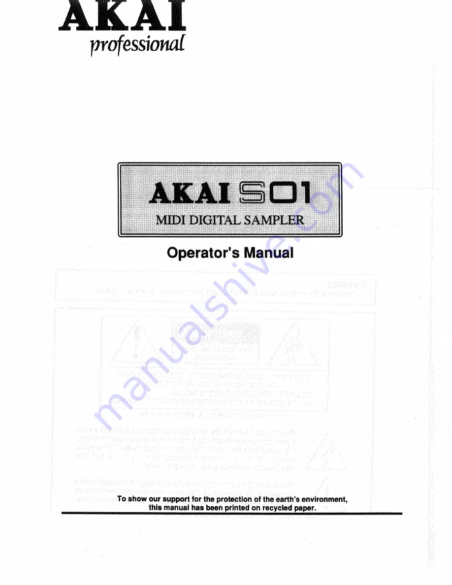 Akai S01 Operator'S Manual Download Page 2