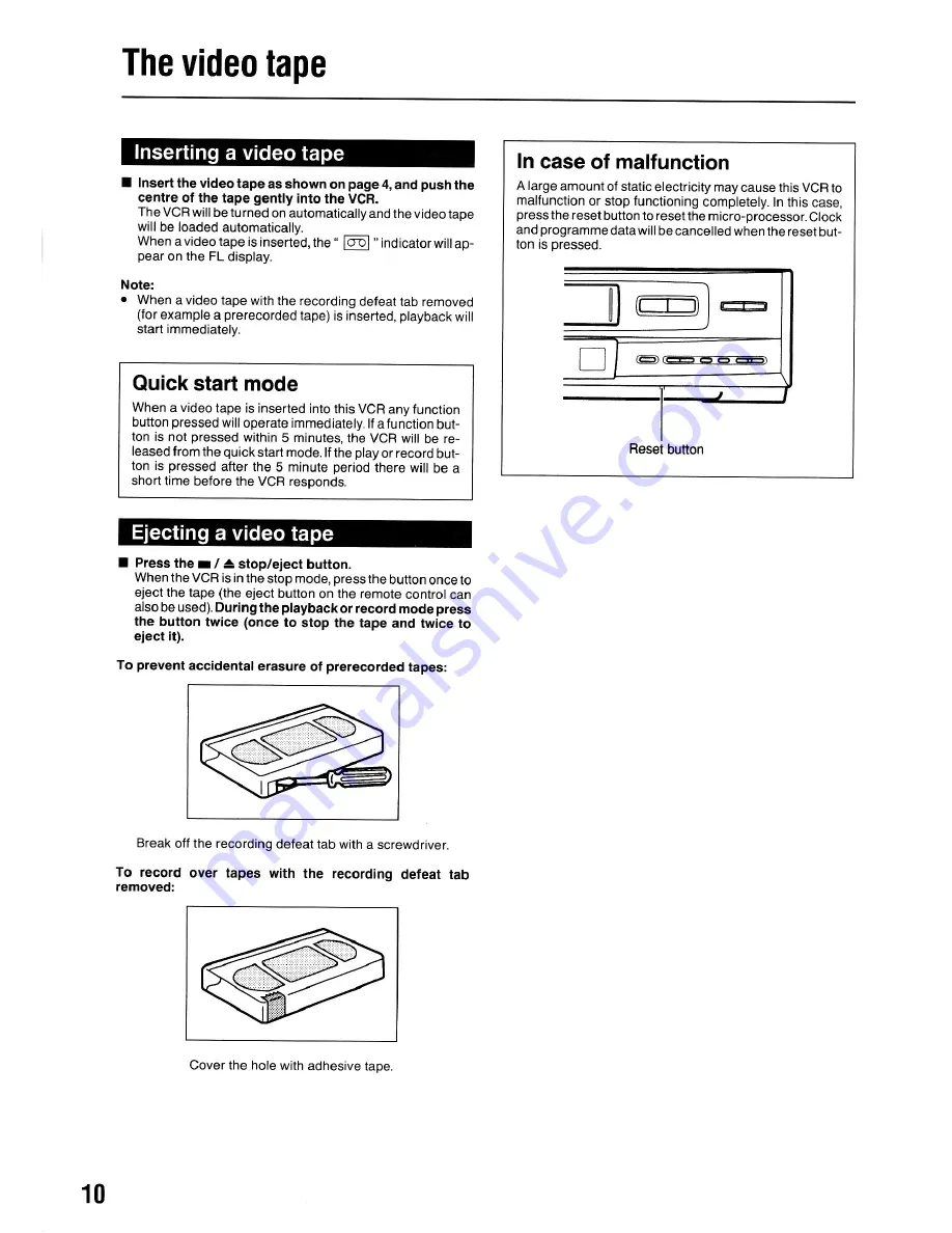 Akai VS-G415EA Operator'S Manual Download Page 10