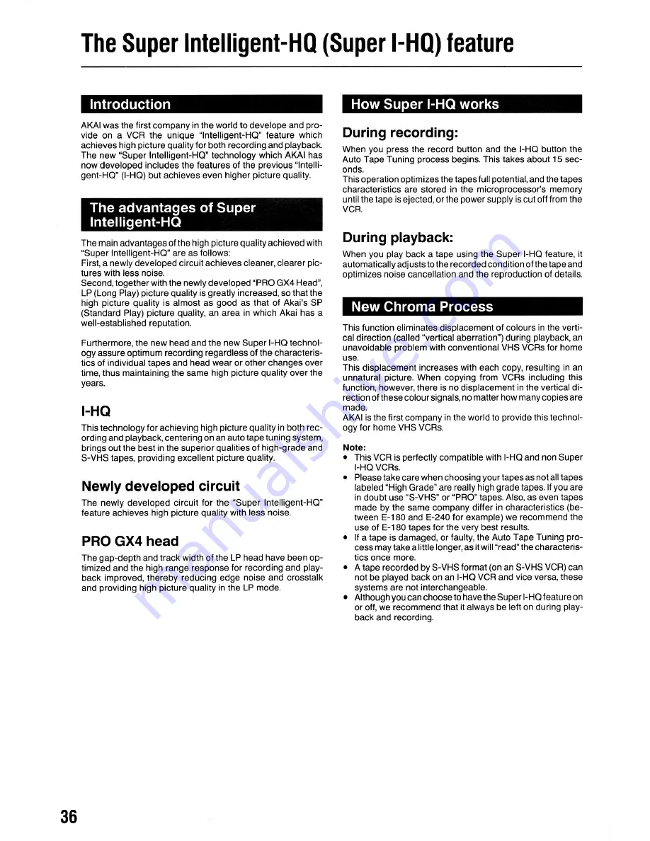 Akai VS-G415EA Operator'S Manual Download Page 36