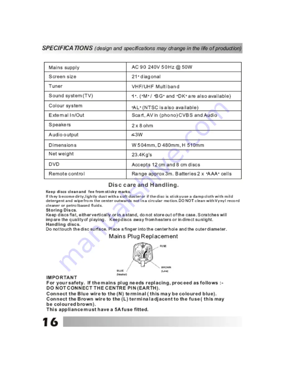 Akura AH21DVD User Manual Download Page 17