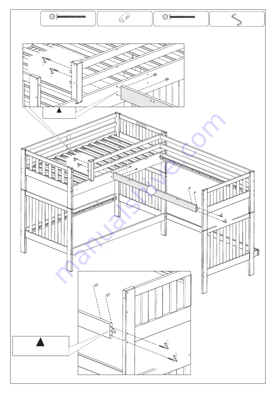 Alaterre Furniture TRI-BUNK EXTENSION AURORA Assembly Instructions Manual Download Page 19