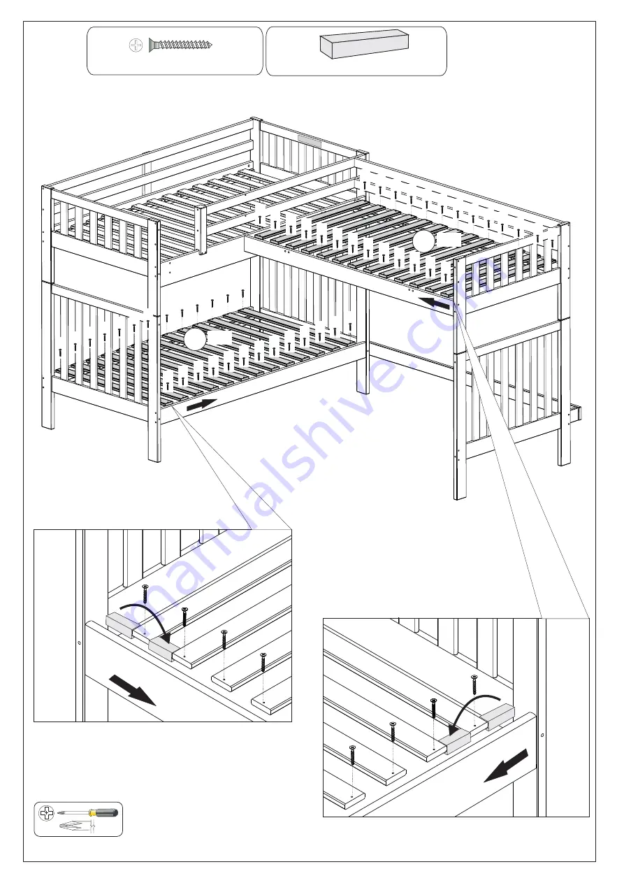 Alaterre Furniture TRI-BUNK EXTENSION AURORA Assembly Instructions Manual Download Page 20