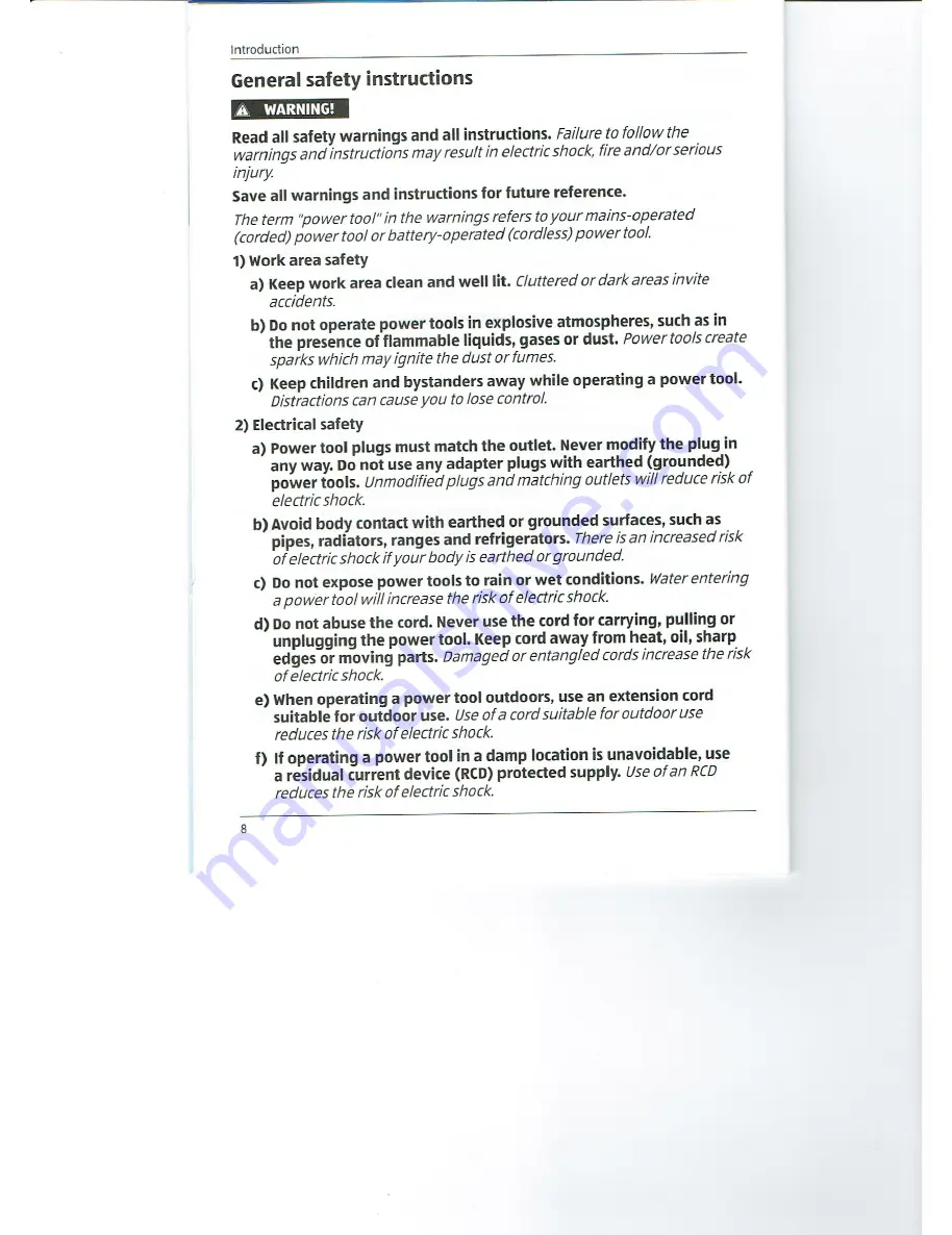 ALDI WORKZONE WWPBS-18 User Manual Download Page 8