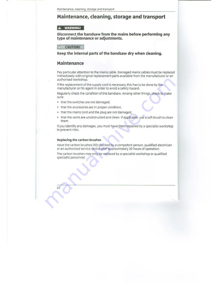 ALDI WORKZONE WWPBS-18 User Manual Download Page 20