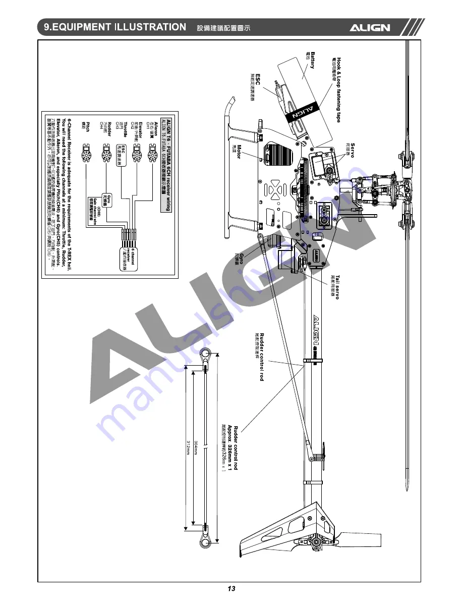 Align Trex 450 Plus Instruction Manual Download Page 14