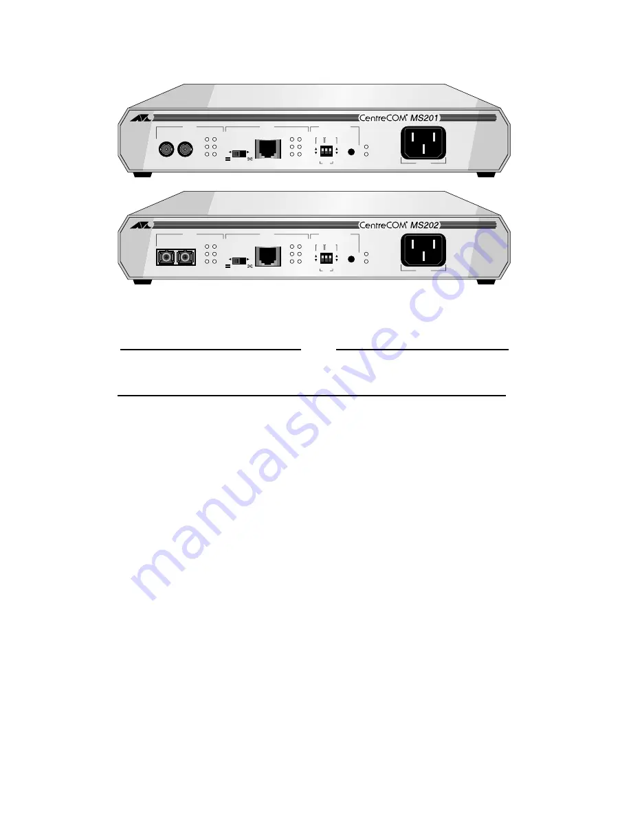 Allied Telesis AT-MS201 Installation Manual Download Page 18