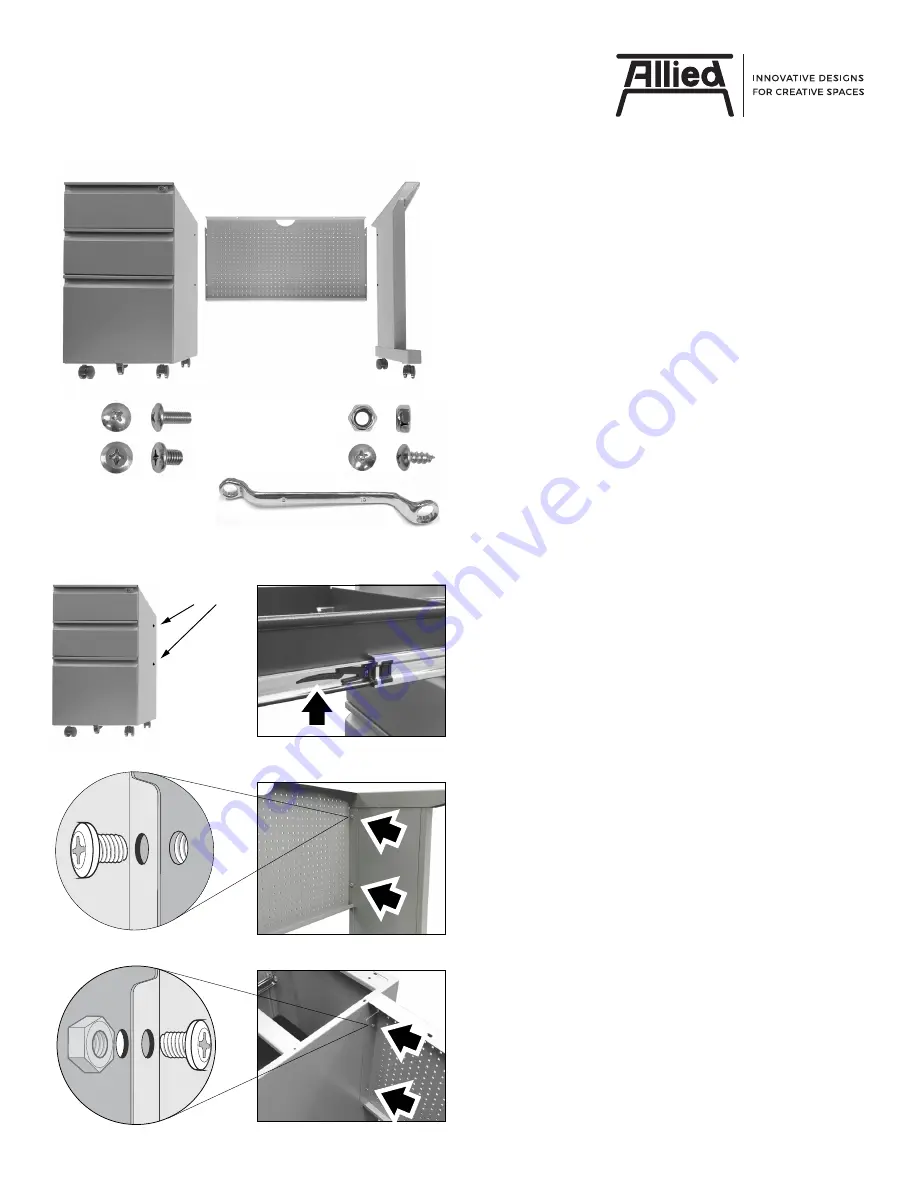 Allied MOBILE ADMIN/TEACHER DESK MTSP2454 Assembly Instructions Download Page 1