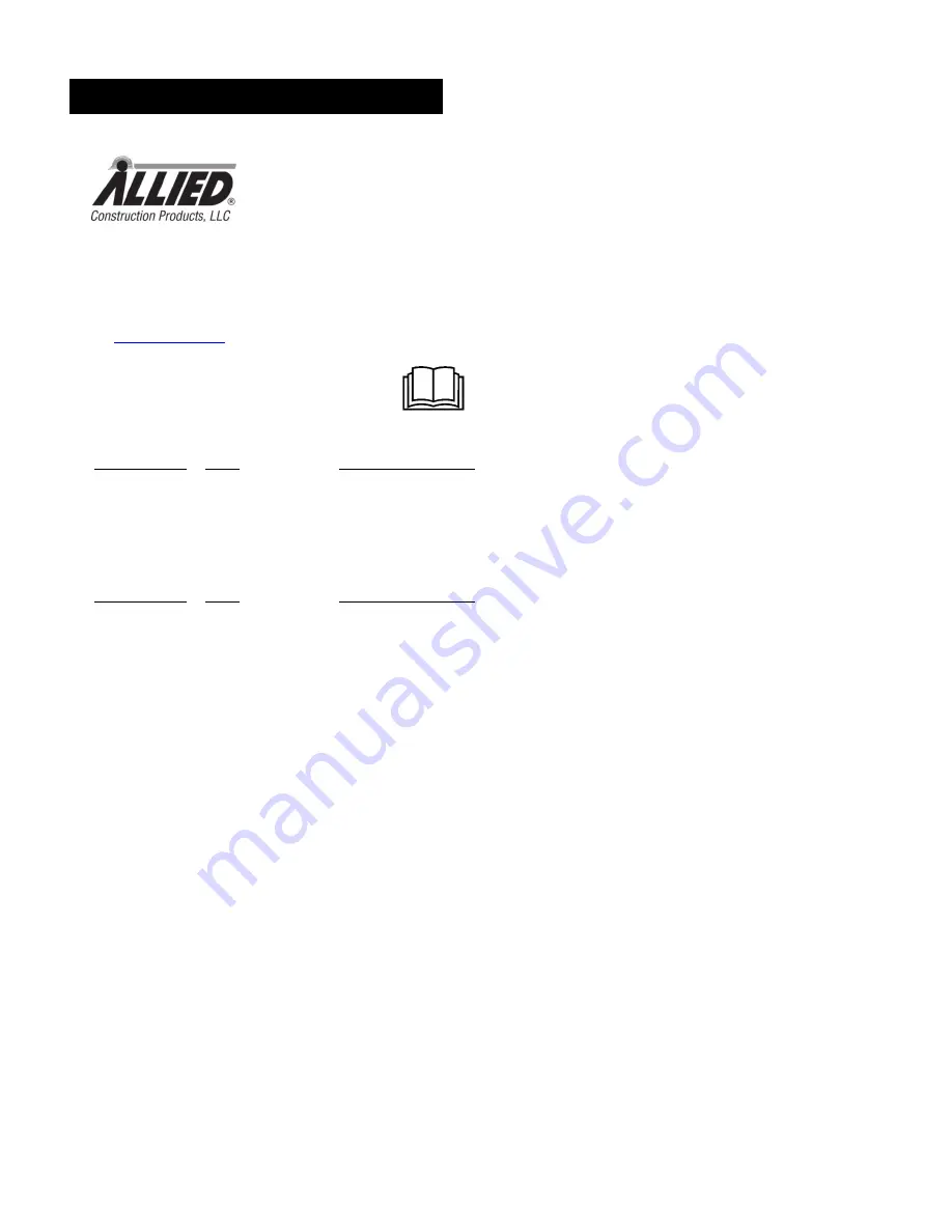 Allied Skid-Pac 1000 Safety, Operation, Maintenance And Parts Download Page 2