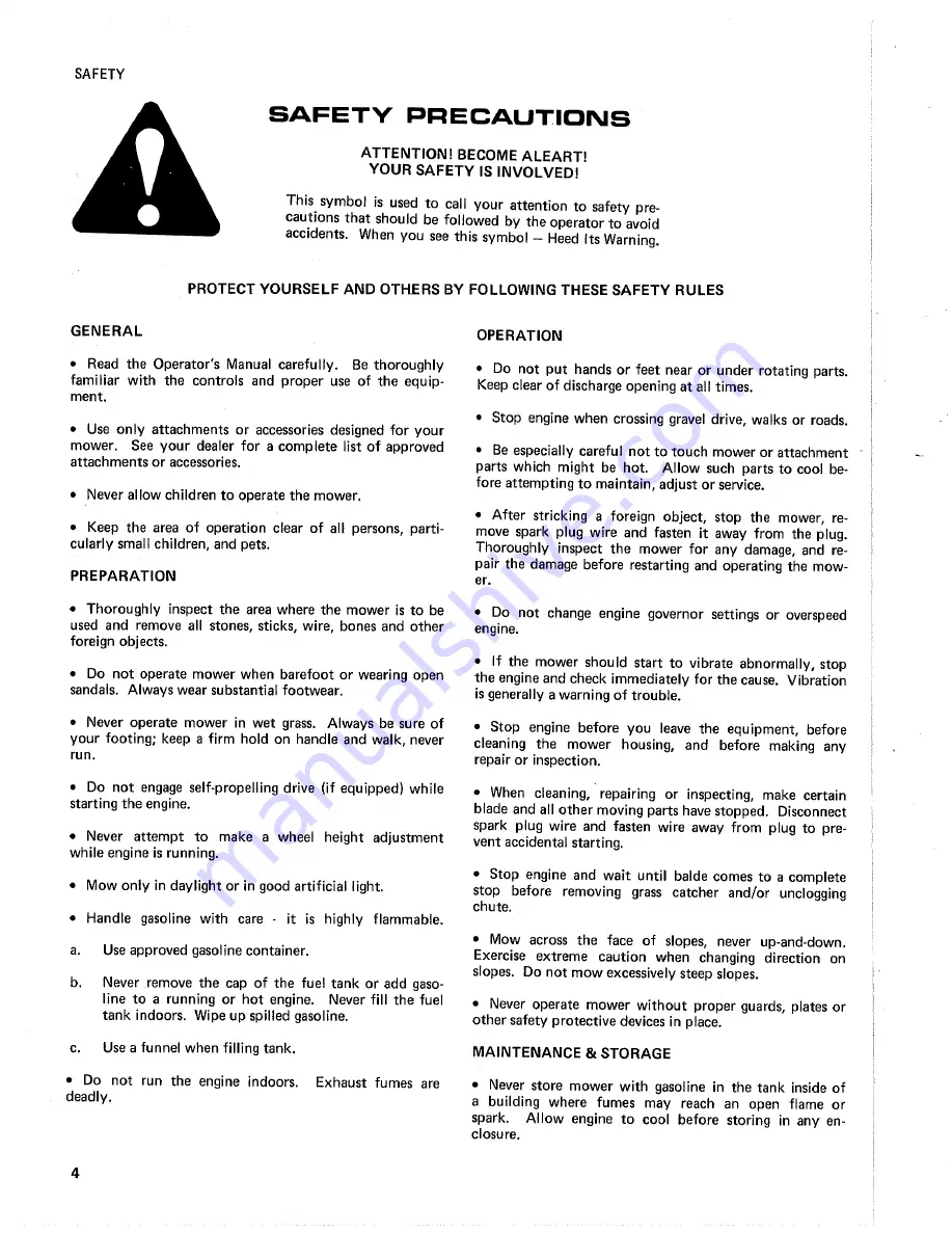 Allis-Chalmers 1667420 Operator'S Manual Download Page 6