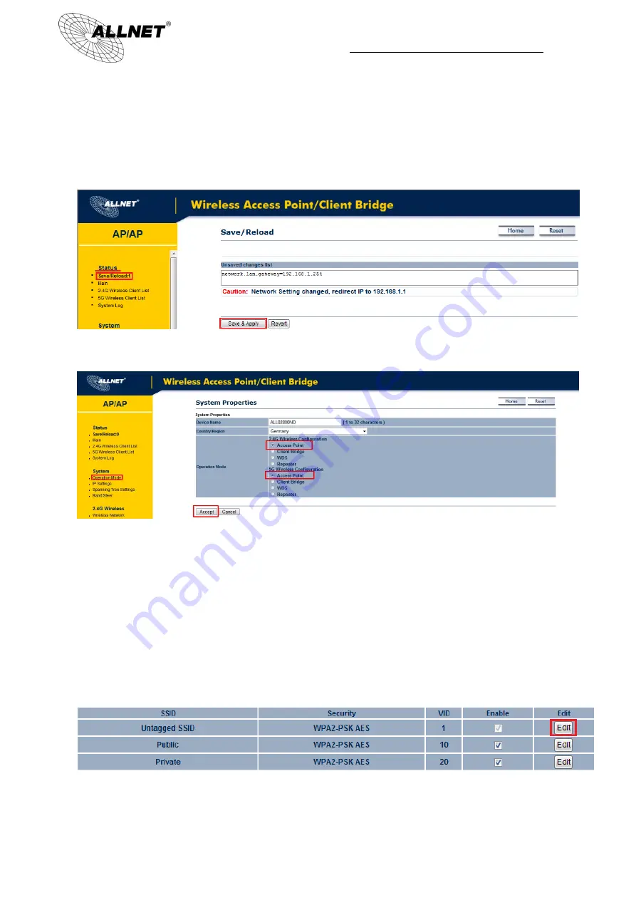 Allnet ALL-WAP02850N User Manual Download Page 54