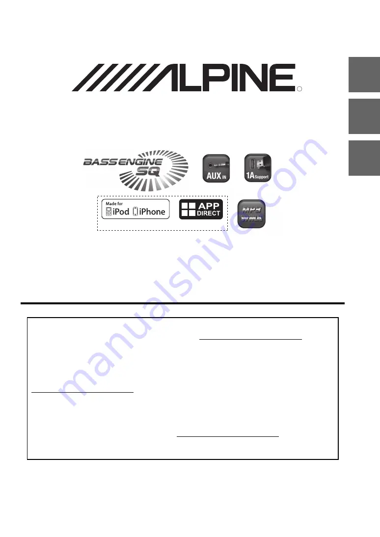 Alpine CDE-150 Owner'S Manual Download Page 1