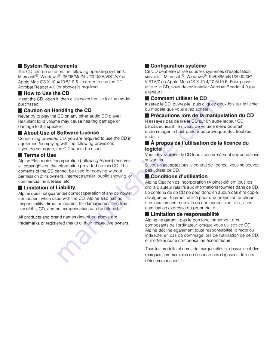 Alpine CDE-HD137BT Quick Reference Manual Download Page 100