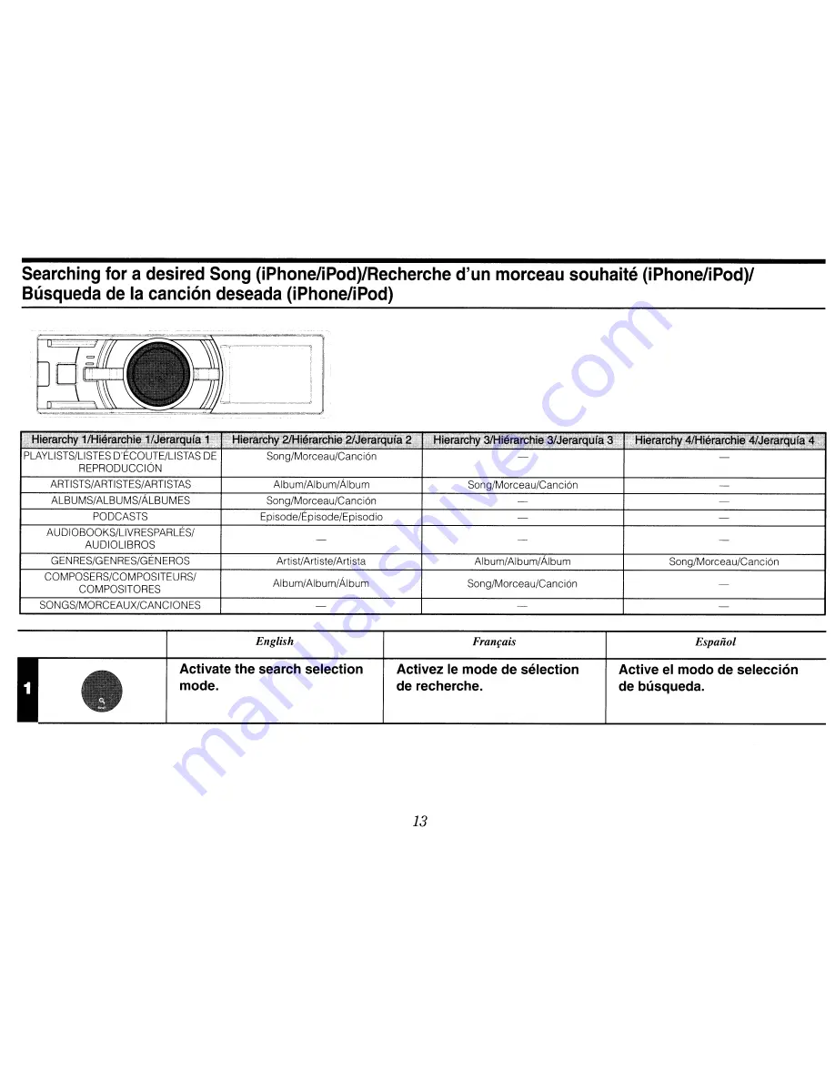 Alpine IDA-X303 - Radio / Digital Player Quick Reference Manual Download Page 13