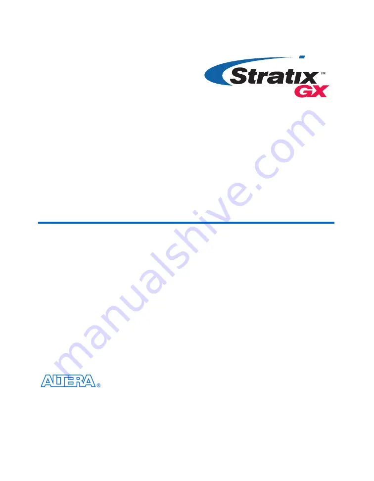 Altera Stratix GX Скачать руководство пользователя страница 1