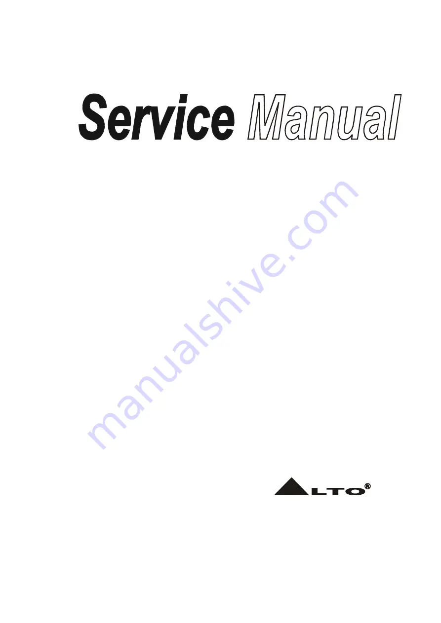 Alto A400.4 Dragonfly Service Manual Download Page 1