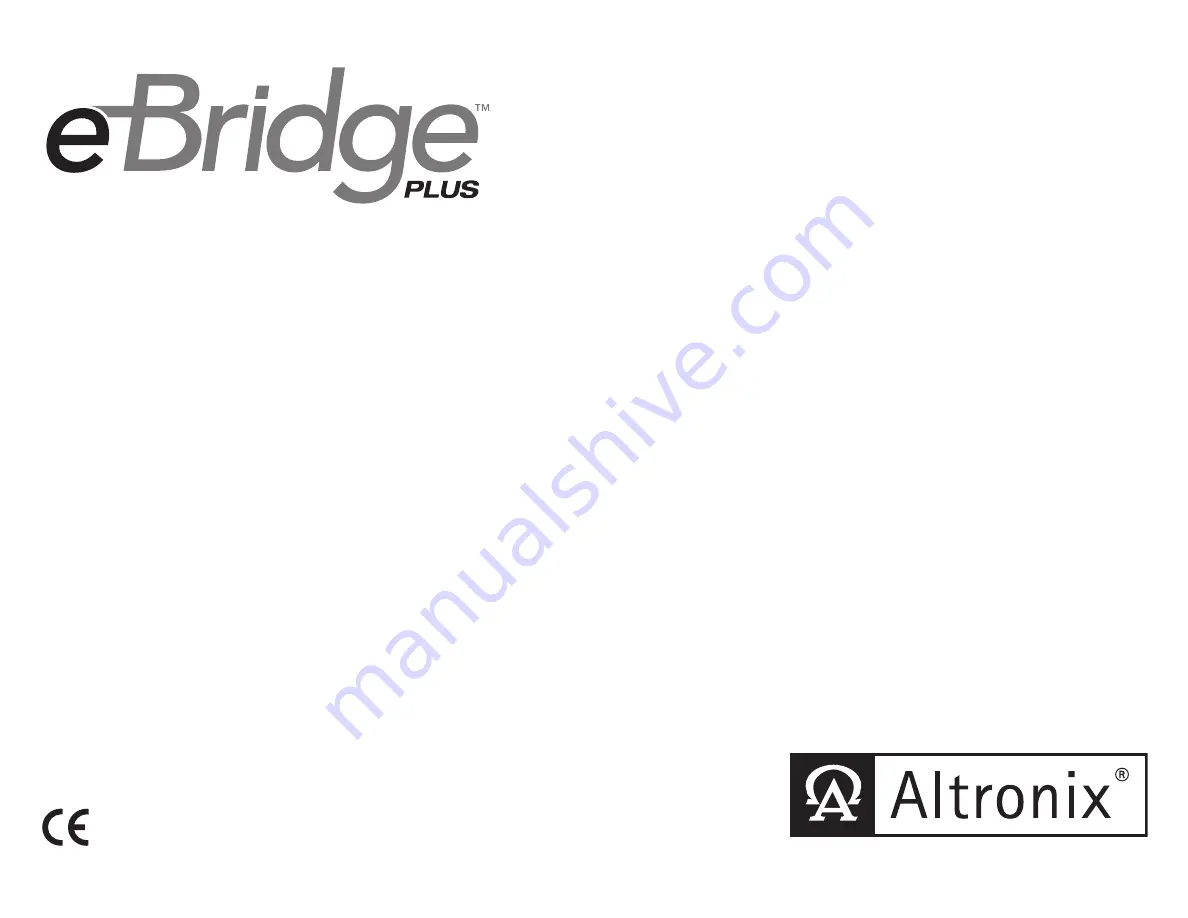 Altronix eBridge8E Installation Manual Download Page 1