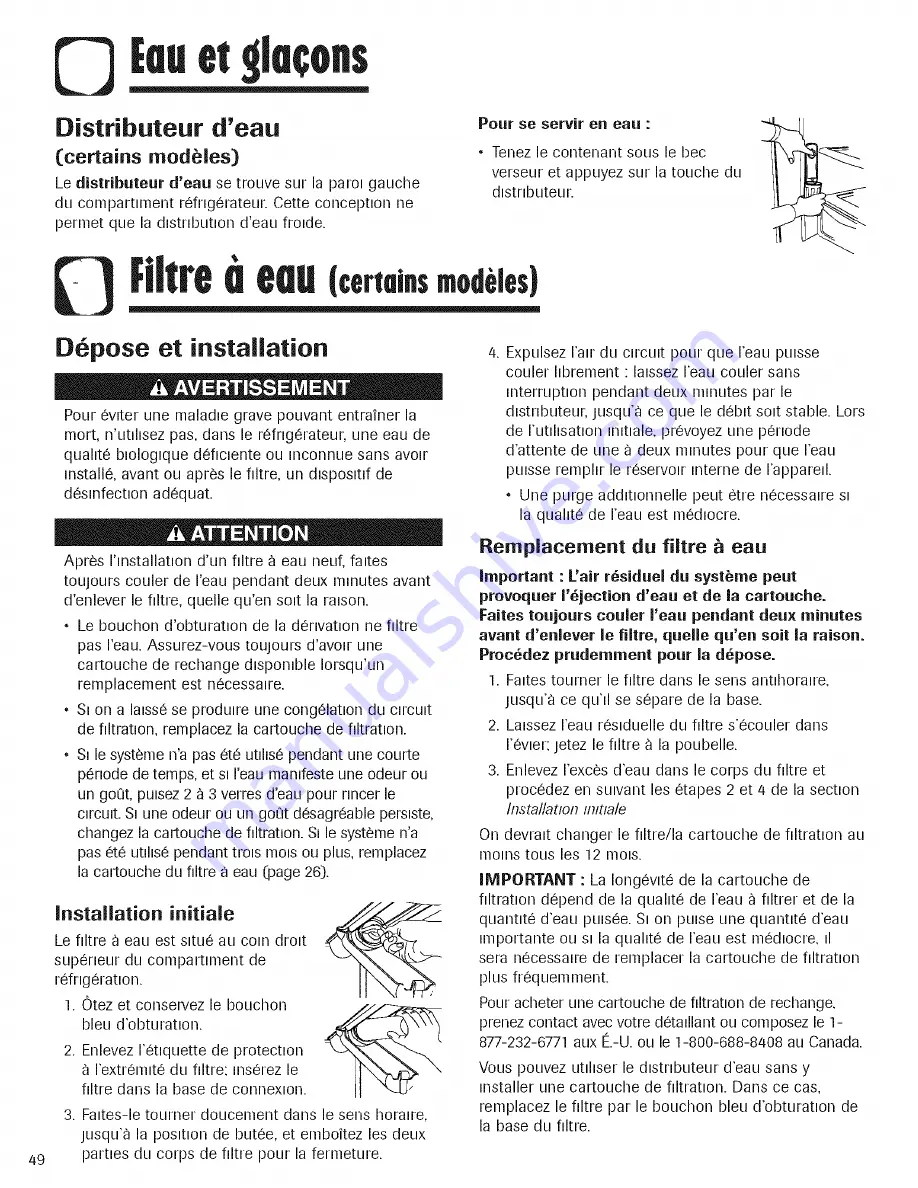 Amana ABD2233DEB Use & Care Manual Download Page 50