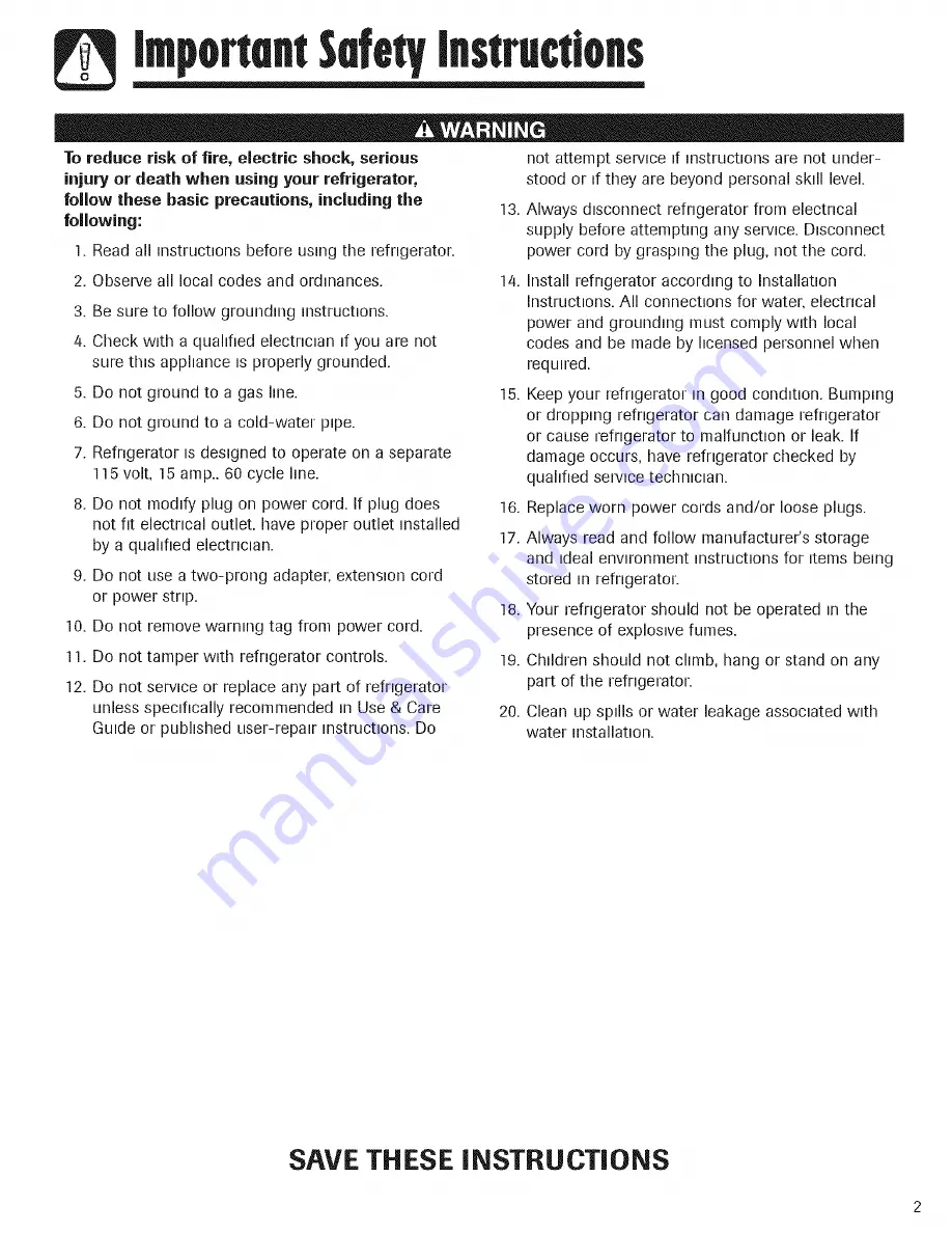 Amana ACD2234HRB Use & Care Manual Download Page 3