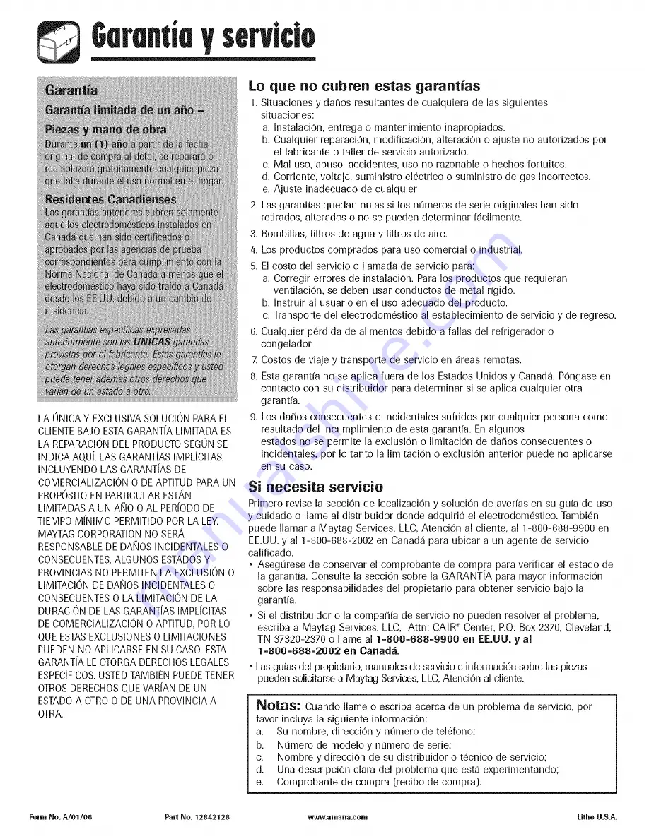 Amana ACD2234HRB Use & Care Manual Download Page 108