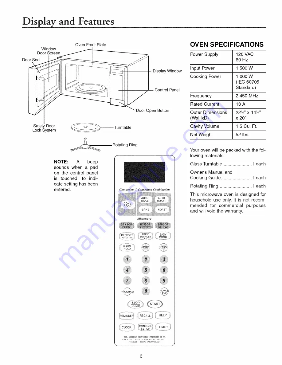 Amana ACM1580A Owner'S Manual Download Page 6