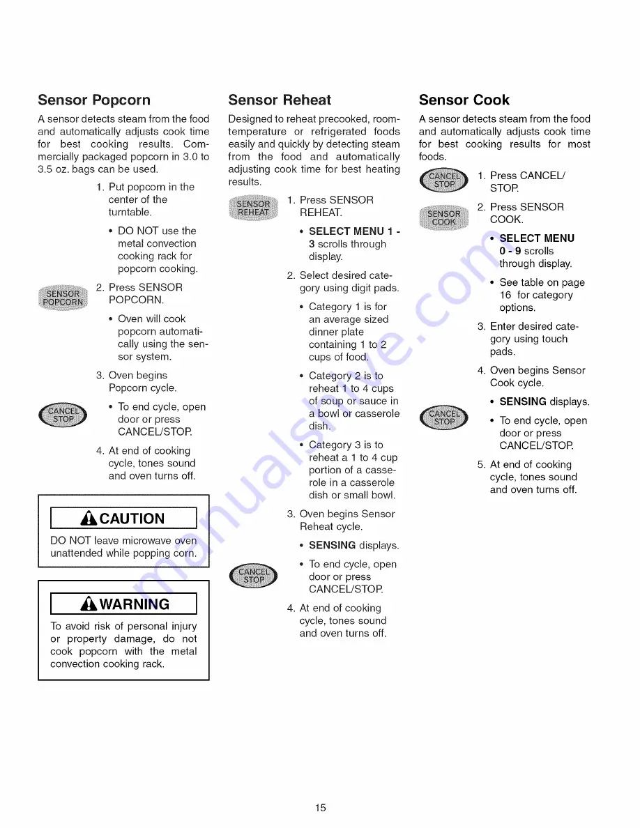 Amana ACM1580A Owner'S Manual Download Page 15