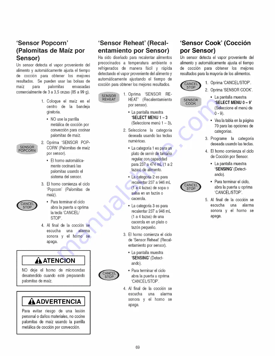 Amana ACM1580A Owner'S Manual Download Page 69