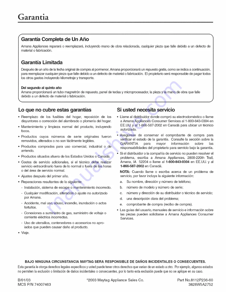 Amana ACM1580A Owner'S Manual Download Page 80