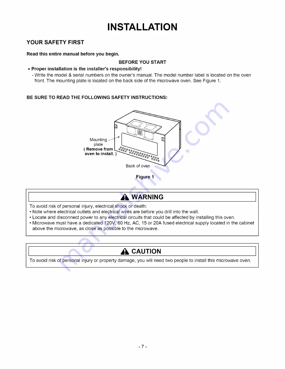 Amana ACO1860A Owner'S Manual Download Page 7