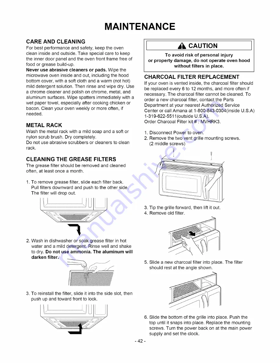 Amana ACO1860A Owner'S Manual Download Page 42